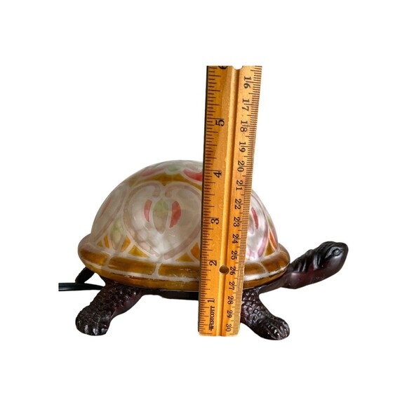 Vintage Turtle Lamp Tiffany Style Stained Glass Accent Night Light - Picture 3 of 9